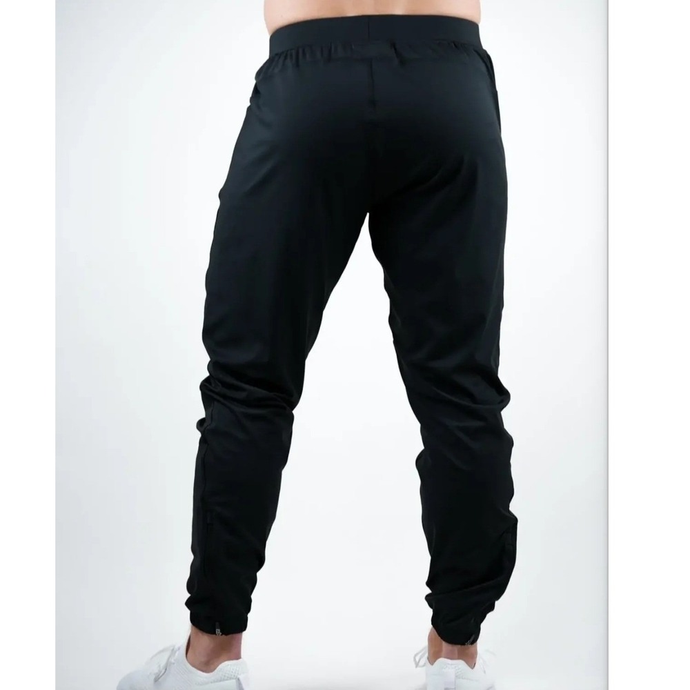 Holstrength Mens Black Active Joggers Zipper Ankle L Christian Gym Clothing - Picture 3 of 12